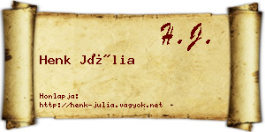 Henk Júlia névjegykártya